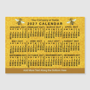 2027 Kalender Bienenhonigwabe benutzerdefinierter Magnetkarte
