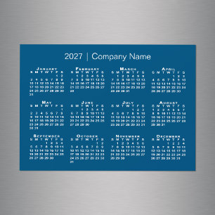 2027 Kalender Firmenname Blau Magnet
