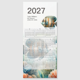 2027 Kalender für tropische Fische Aquatic Magnetk Magnetkarte