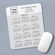 2027 Kalender Geschäft Logo Text Hellgrau Weiß