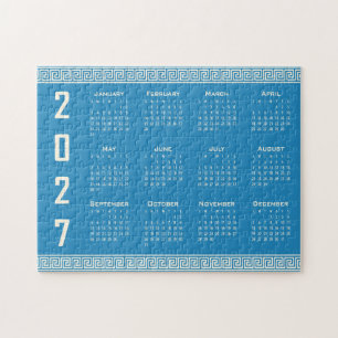 2027 Kalender, Griechisches Fret, Cosmic Latte auf
