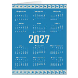 2027 Kalender, Griechisches Mäander, Cosmic Latte