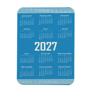 2027 Kalender, Griechisches Mäander, Cosmic Latte Magnet