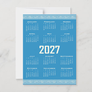 2027 Kalender, Griechisches Mäander, Cosmic Latte Magneteinladung