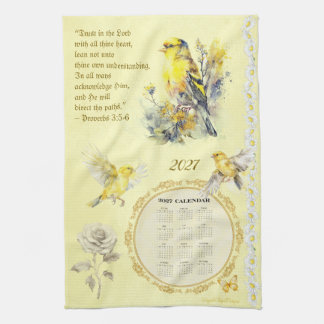 2027 Kalender Handtuch Stieglitz Vertraue auf den