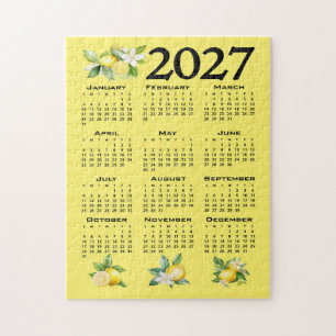 2027 Kalender italienischer Stil Zitronen Gelb