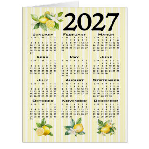 2027 Kalender italienischer Stil Zitronen gelbe St