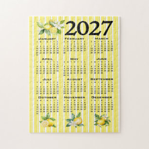 2027 Kalender italienischer Stil Zitronen gelbe St