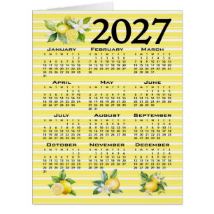 2027 Kalender italienischer Stil Zitronen gelbe St