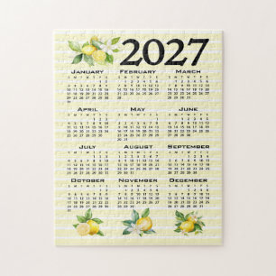 2027 Kalender italienischer Stil Zitronen gelbe St