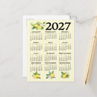 2027 Kalender italienischer Stil Zitronen gelbe St