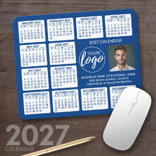 2027 Kalender - Logo, Foto Geschäft Mousepad