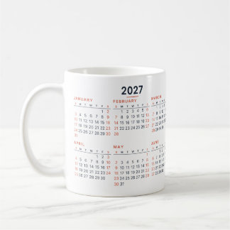 2027 Kalender Minimalist Navy Coral Tasse