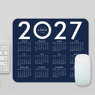 2027 Kalender Minimalistisches Geschäftslogo Navyb Mousepad