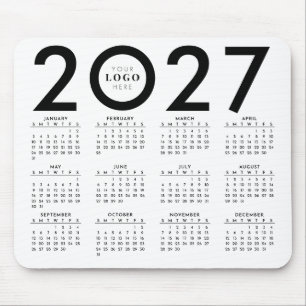 2027 Kalender Minimalistisches Geschäftslogo Schwa Mousepad