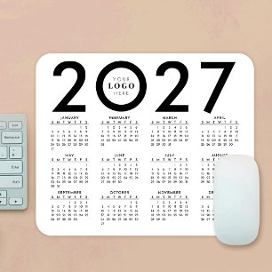 2027 Kalender Minimalistisches Geschäftslogo Schwa Mousepad