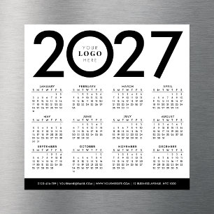 2027 Kalender Minimalistisches Modernes Geschäftsl Magnetkarte