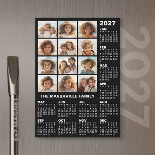 2027 Kalender mit 12 Fotos - Jahresmagnet Magnetkarte