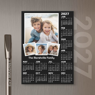 2027 Kalender mit 4 Fotos - Magnetkarte für das Ja