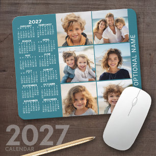 2027 Kalender mit 6-Foto-Collage Mousepad