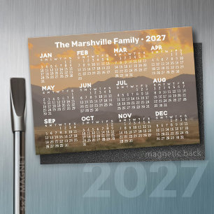2027 Kalender mit Bergen - Magnetkarte