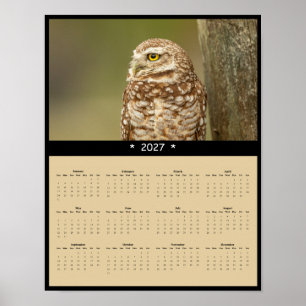 2027 Kalender mit Erdbohr-Eulen - Kleiner Entdecke Poster