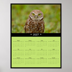 2027 Kalender mit Erdbohr-Eulen - Stehend Hoch Poster