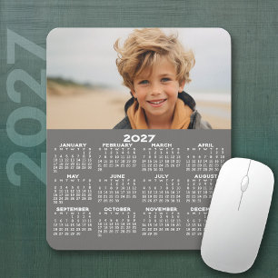 2027 Kalender mit Foto - Jahresansicht vertikal Mousepad