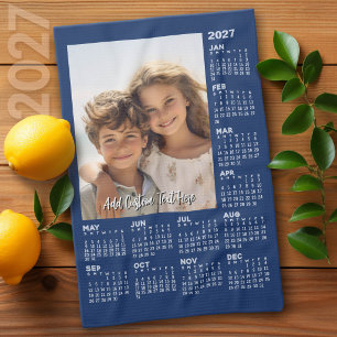 2027 Kalender mit Foto - Modern Geschirrtuch