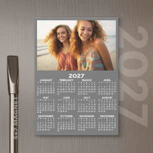 2027 Kalender mit Foto Volljahr Modern Magnet