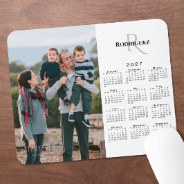 2027 Kalender mit individuellem Foto, Monogramm un Mousepad