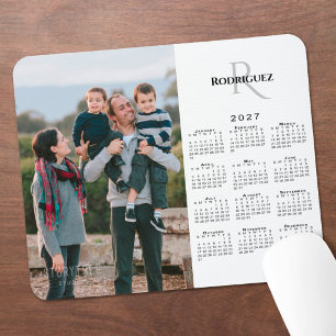 2027 Kalender mit individuellem Foto, Monogramm un Mousepad