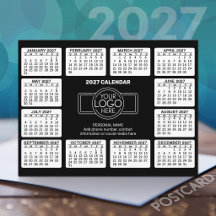 2027 Kalender mit Logo Kontaktinformationen