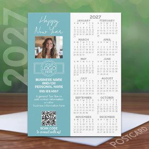 2027 Kalender mit Logo, QR-Code, Foto und mehr Postkarte