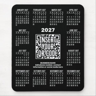 2027 Kalender mit QR-Code-Kontaktinformationen Sch Mousepad