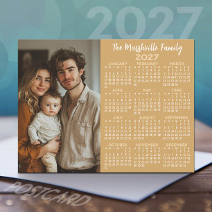 2027 Kalender - Modern Foto und Text Feiertagspostkarte