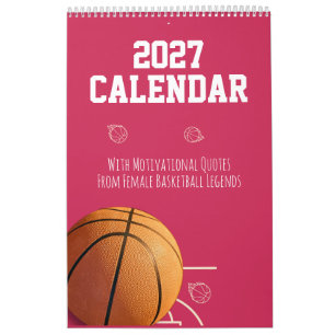 2027 Kalender Pink Basketball Für Teenager Mädche