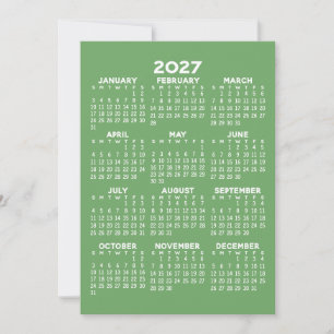 2027 Kalender - Vollständiges Jahr Basic - Flaches Feiertagskarte