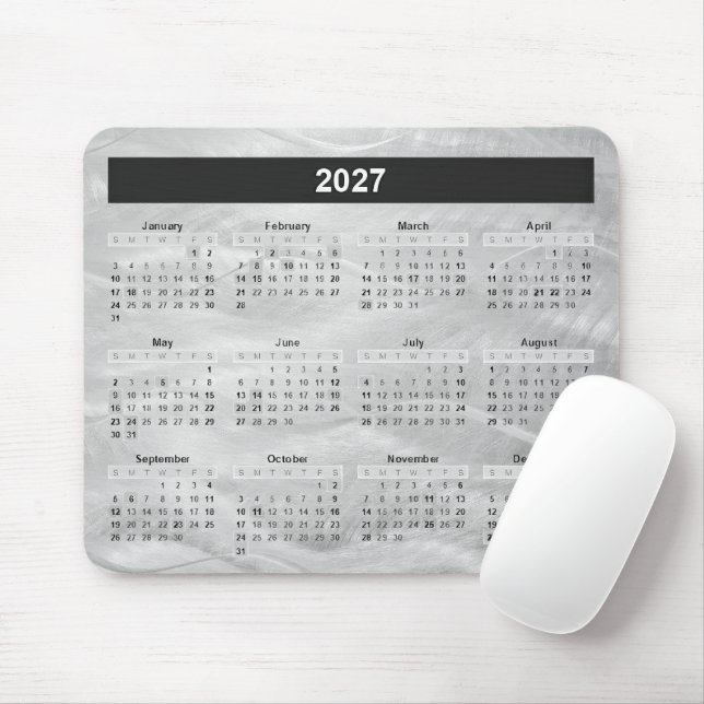 2027 Kalender Wellige gebürstete Stahl Abstrakte Mousepad (Mit Mouse)