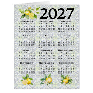 2027 Kalender Zitronen Italienische Mediterrane Fl