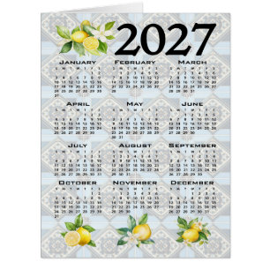 2027 Kalender Zitronen Italienische Mediterrane Fl