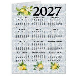 2027 Kalender Zitronen Italienische Mediterrane Fl