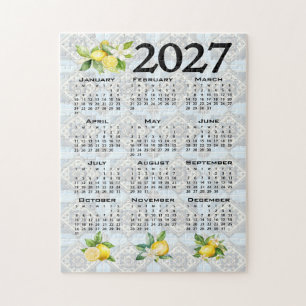 2027 Kalender Zitronen Italienische Mediterrane Fl