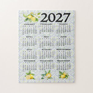 2027 Kalender Zitronen Italienische Mediterrane Fl