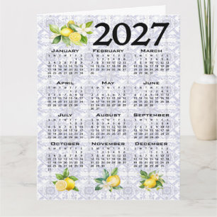 2027 Kalender Zitronen Italienische Mediterrane Fl Karte