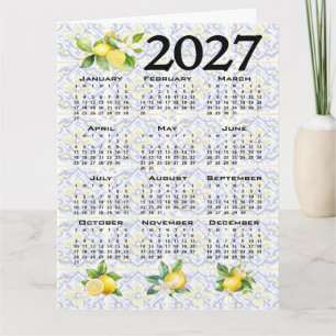 2027 Kalender Zitronen Italienische Mediterrane Fl Karte