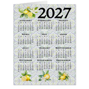 2027 Kalender Zitronen Italienische Mittelmeer Fli