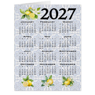 2027 Kalender Zitronen Italienische Mittelmeer Fli