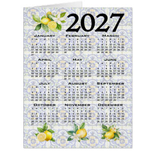 2027 Kalender Zitronen Italienische Mittelmeer Fli