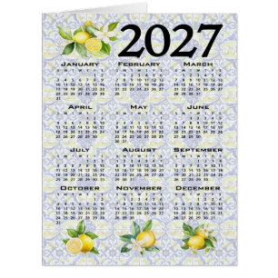 2027 Kalender Zitronen Italienische Mittelmeer Fli